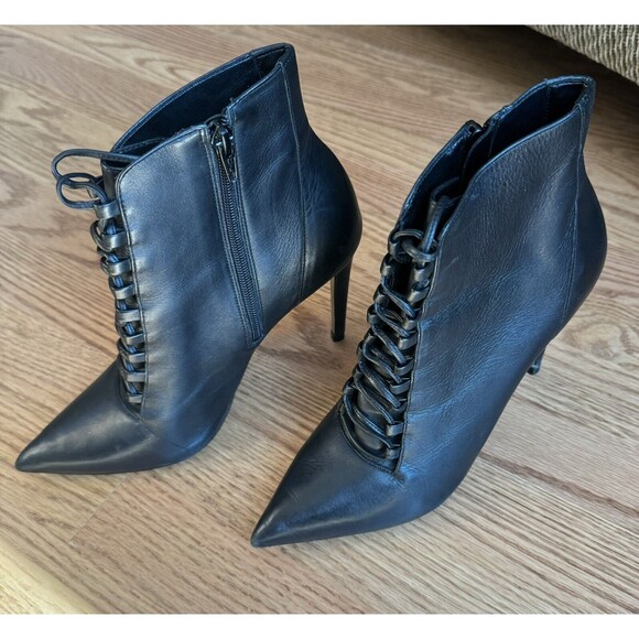 ALDO Jonasson Lace Up Ankle Booties Stiletto Heels Women’s‎ Size 7 Made Brazil - Picture 2 of 12
